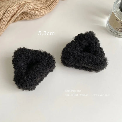 2Pcs Plush Cat Ears Shape Hair Clips Women Sweet Cute Beige Duck Beak Clip Hairpin Fashion Girls Headwear Hair Accessories