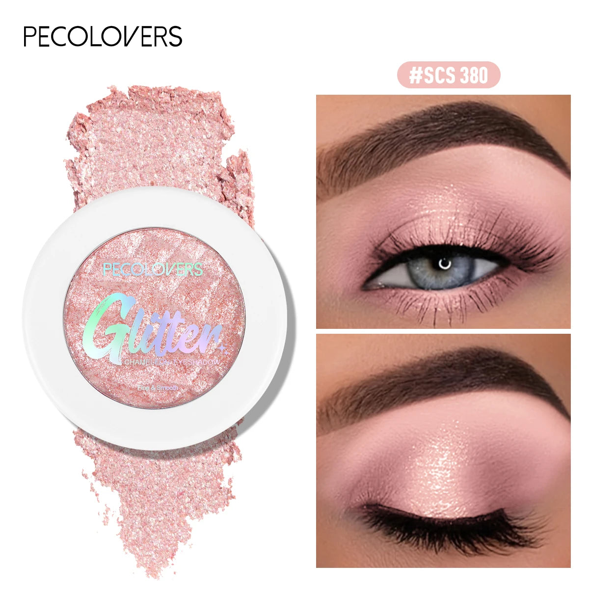 1PC Long-lasting, Mashed Potato Texture Eye Shadow, Glittery Finish, Fine Powder, Perfect for Creating Charming Eye Makeup