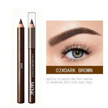 3 Colors Wooden Eyebrow Pencil & Eyeliner Waterproof Smudge Proof Hard Tip Makeup Pencil for Brows Enhancers Eyes Natural Look