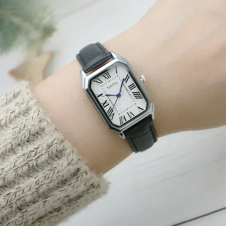 Retro Brown Leather Strap Women Watches Qualities Ladies Stailless Steel Wristwatches Fashion Brand Fashionable Relogio Feminino