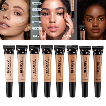 Nude Makeup Facial Foundation Waterproof Cover Blemish Base Fluid Concealer Oil Control Lasting Brighten Skin BB Cream Cosmetics