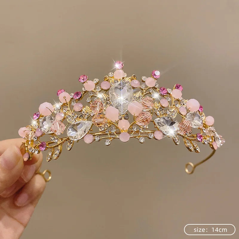 Silver Color Crystal Tiaras and Crowns Rhinestone Prom Diadem Crown Tiara for Women Bride Bridal Wedding Hair AccessoriesJewelry