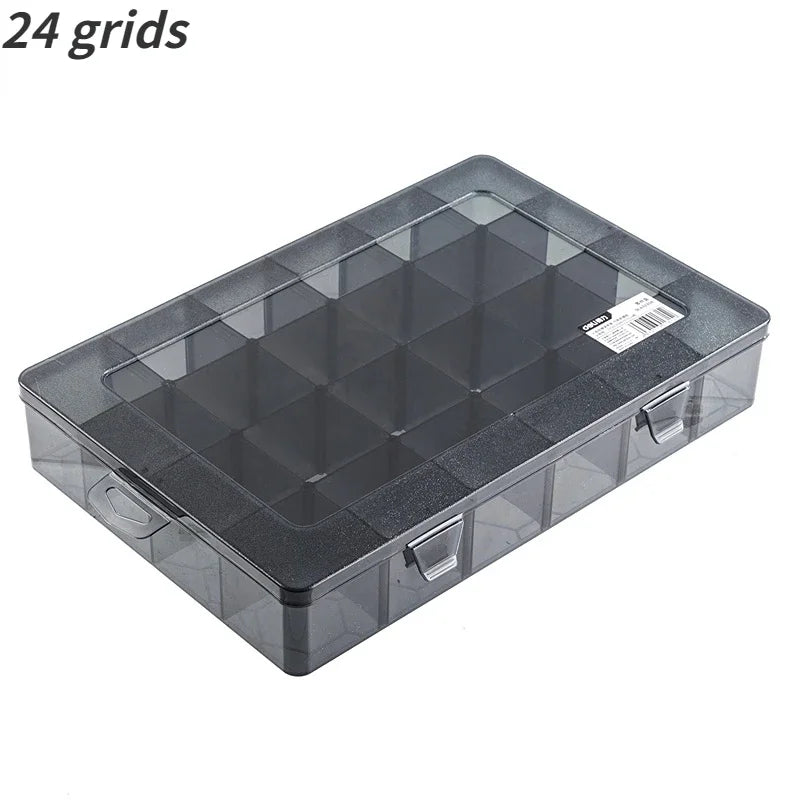 1Pcs 9-24 Grid Adjustable Tools Box Storage Plastic Storage Boxes for Jewellery Tool Parts Multifunction Tools Storage Organizer