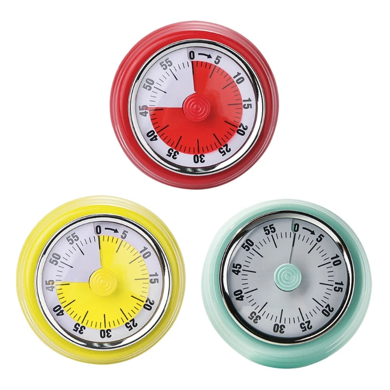 Mechanical Visual Timer Small Magnetic Kitchen Countdown Timer with Loud Alarm for Kids and Adults Baking Cooking F21 22