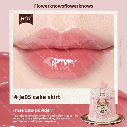Flower Knows Strawberry Rococo Series Cloud Lip Cream Lip Gloss Long Lasting Velvet Lip Tint Lipstick for Women Cosmetic