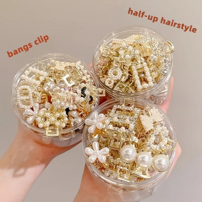 48 styles of half-tied hair alloy small clips, 1 piece with random style, suitable for daily use, elegant and simple head access