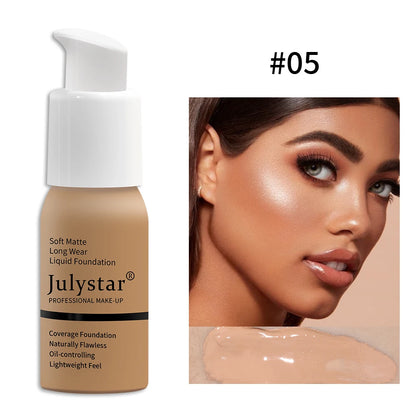 10-Color Oil-Control Foundation Cream Long-Lasting Makeup Base Concealer Non-Caking Beauty Skincare Cosmetics