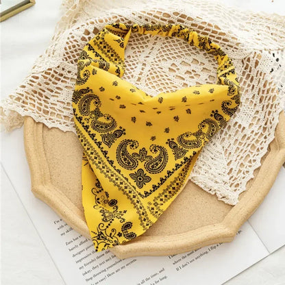 Bohemia Women Hair Band Scarf Floral Print Paisley Bandanas Headwear Vintage Triangle Head Scarf Hair Tie Hair Accessories
