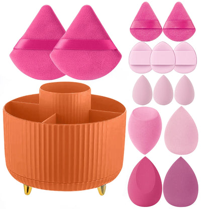 Makeup Brush Holder Organizer 360° Rotating Makeup Brush Desktop Organizer 5 Slot Make up Brushes Cup for Supply Bathroom Vanity