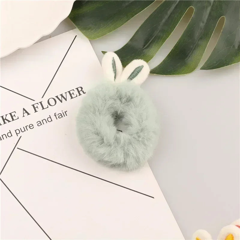 Cartoon Cute Animal Rubber Band for Girls Plush Ponytail Maruko Hair Tie Elastic Hair Ring Headwear Girls Kids Hair Accessories
