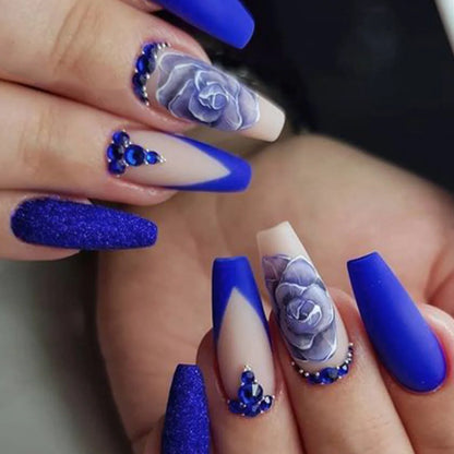 Wholesale Price Press On Nails Ballerina Medium Coffin False Nails French Tip Nails Manicure Stick On Nails Acrylic Fake Nails