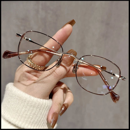 EYORA Ultralight Luxury Alloy Small Frame Reading Glasses Anti Blue Light Myopia and Hyperopia Photochromic Prescription Eyewear