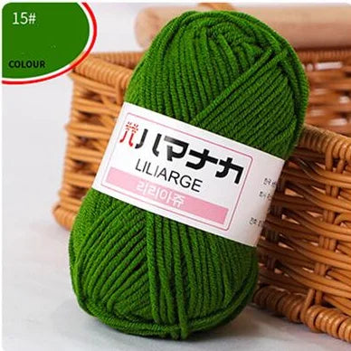 25G Milk Sweet Soft Baby Cotton Knitting Wool Thick Fiber Yarn Velvet Hand Threads for Knitting Wool Crochet Yarn for DIY Sweate