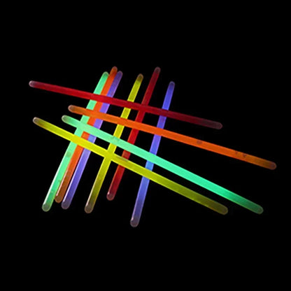 100pcs Party Light Glow Stick Supply Necklace Bracelets Wedding Bar Light Stick for Festive Concert Party Logo Printing