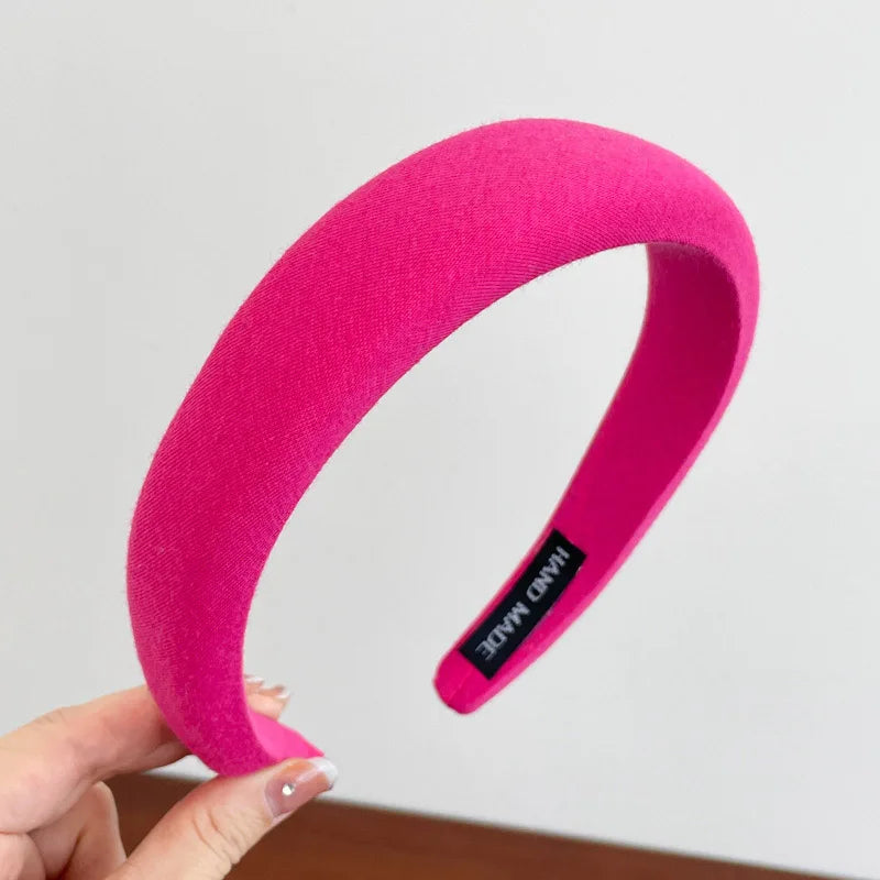Rose Red Wide-brimmed Sponge Hair Band Women Fairy Temperament Headband Tweed Head Hoop Hairband Princess Girls Hair Accessories