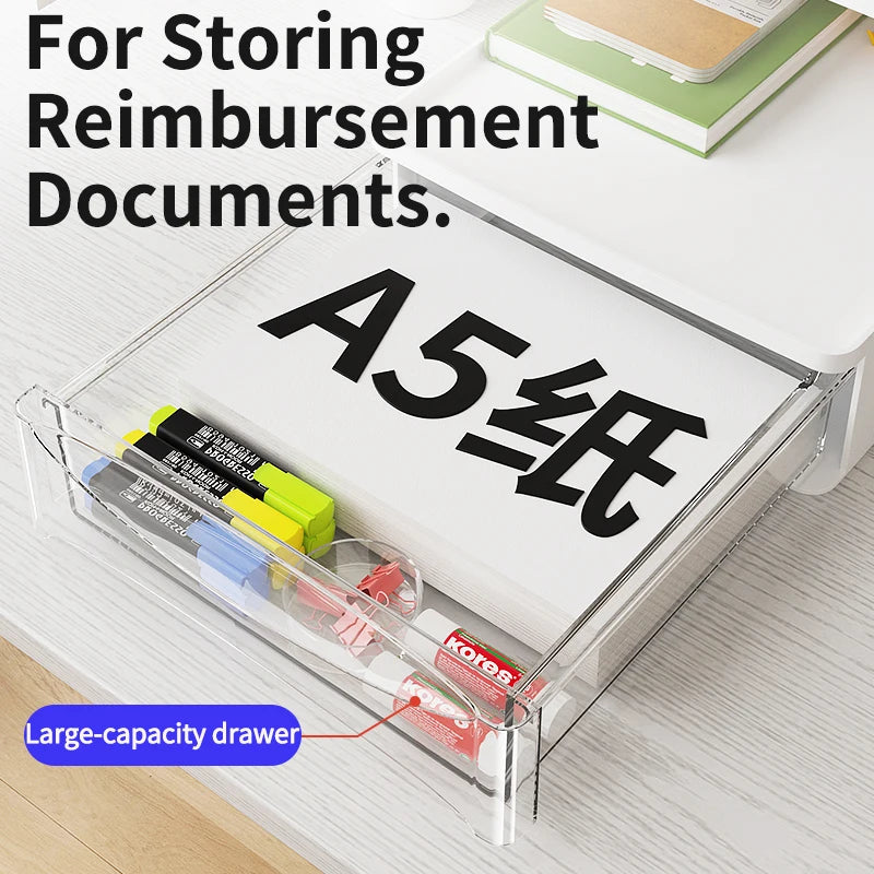 Office Desktop Pegboard With Storage Boxes, Large - Capacity Drawers, And Free - Combination Design.