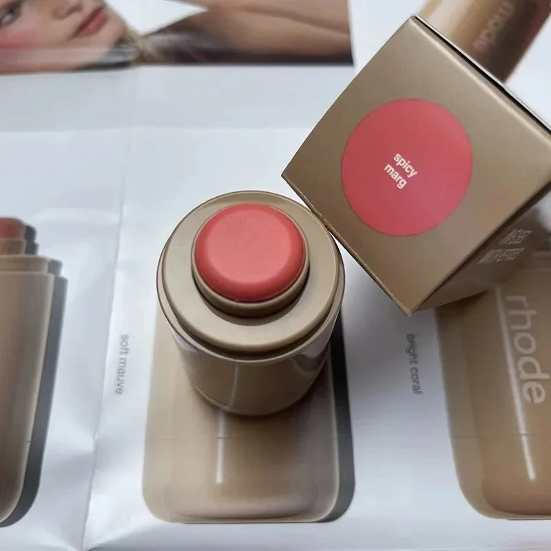 RHODE Pocket Blush Stick Lip Gloss And Cheek Hydrating Stick Natural Rouge Powder Blush Cream Lipstick Cheek Easy To Apply Color