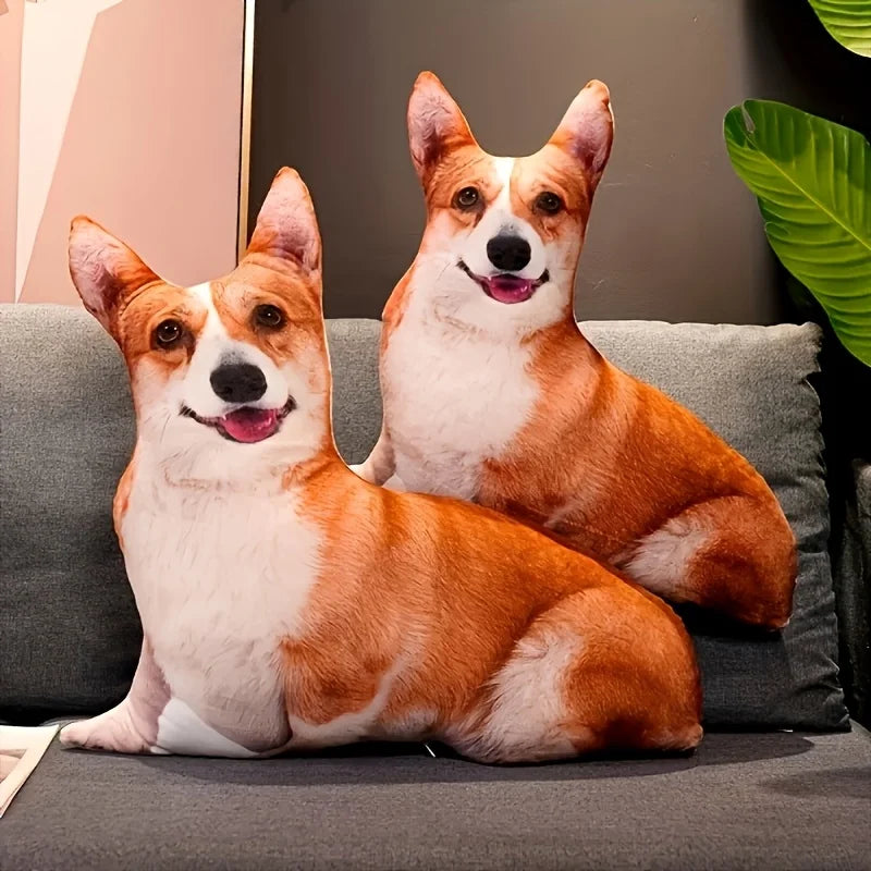 Customized pet pillows as personalized gifts for dog lovers, featuring plush puppy faces and cute soft polyester fiber home deco