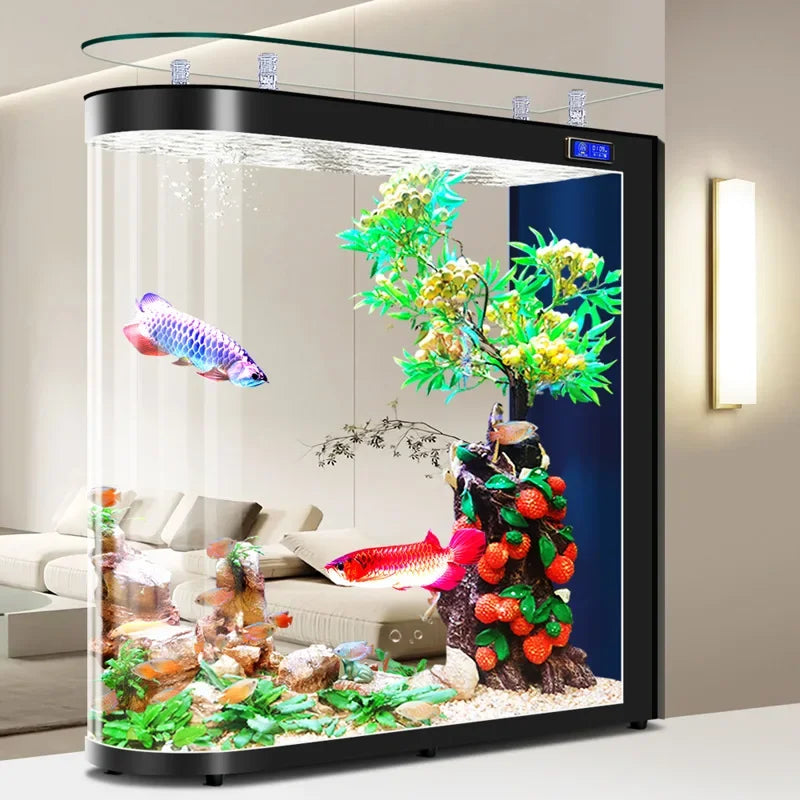A139 Fish tank living room floor partition glass aquarium household medium and large screen self-circulation free water change