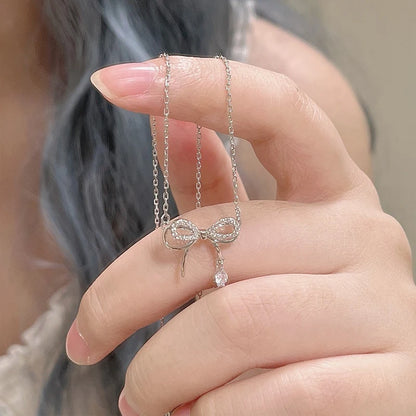 Kpop Fairy Zircon Wings Heart Crystal Pendant Necklace For Women Heart Clavicle Chain Choker Fashion Y2K Egirl Emo Jewelry Gifts