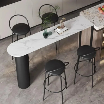 Nordic Modern High Bar Tables Household Slate Bar Table Kitchen Furniture Living Room Simple Integrated Island Dining Table v