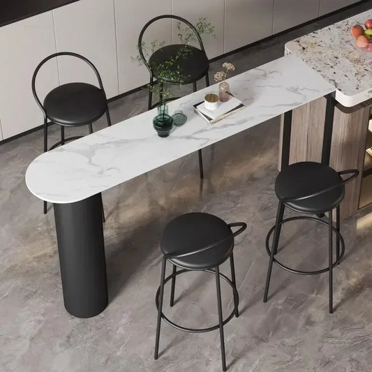 Nordic Modern High Bar Tables Household Slate Bar Table Kitchen Furniture Living Room Simple Integrated Island Dining Table v