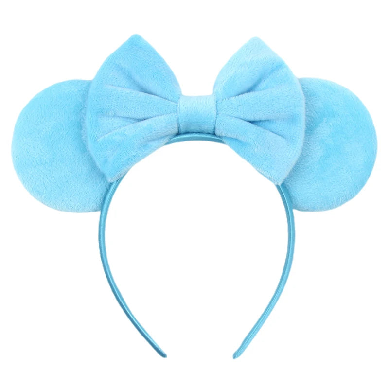 New Trendy Mouse Ears Headband Mickey 3.3"Velvet For Girls Soft Bow Hairband Halloween Festival Party Trip DIY Hair Accessories