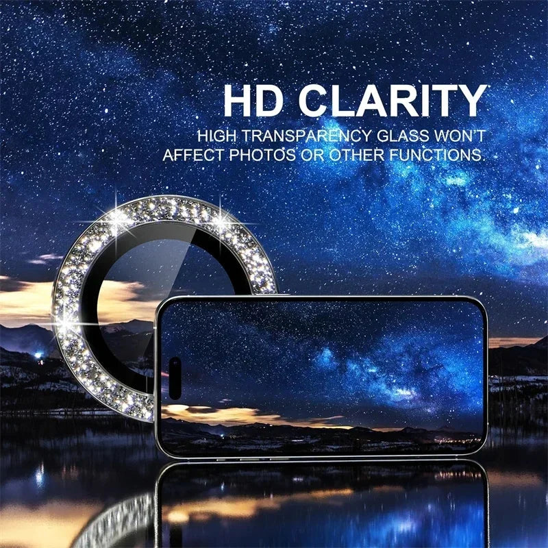 Camera Lens Protector For iPhone 17 Pro Max 17Air 17Pro 15 16 Pro Max Diamond Metal Protective Glass For iPhone 14 15 Plus Lens