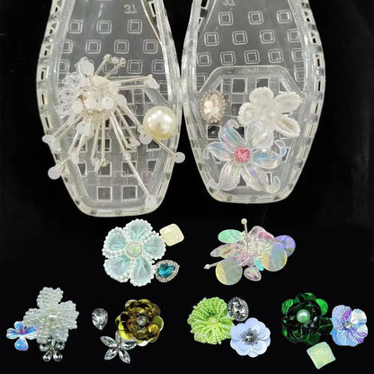 Crystal Flower Shoe Clips Shoes Accessories Tassel Pendant Flower Shoe Buckles Cool Show Sweet Fashion Shiny Shoe Ornaments