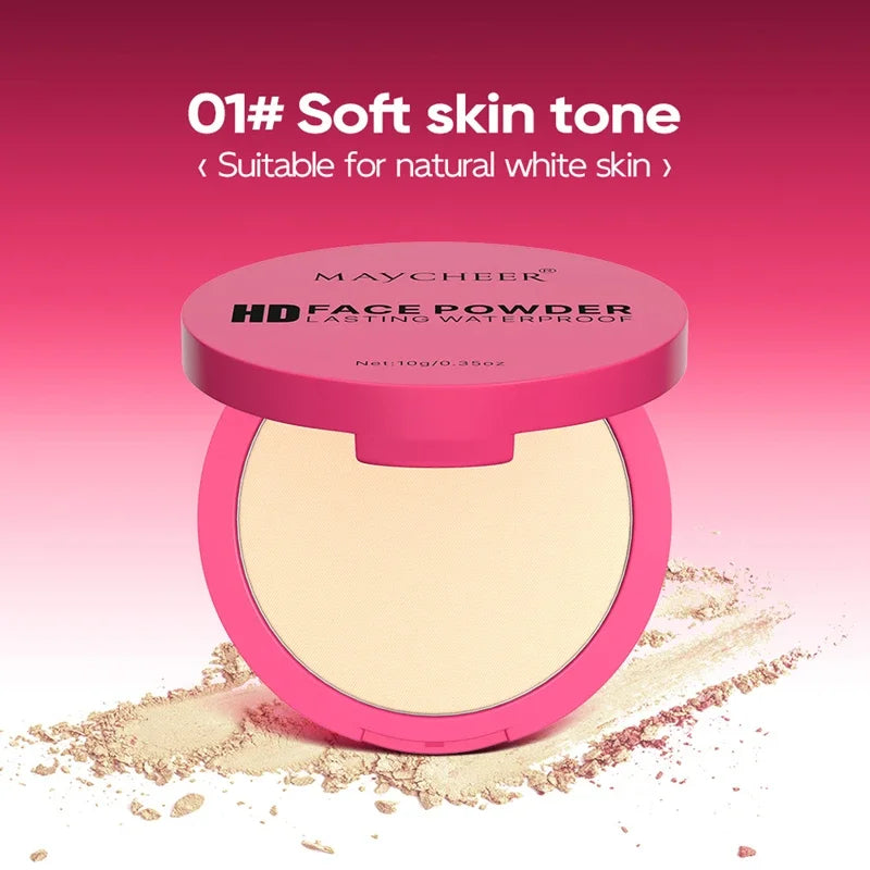 6 Color Natural Matte Pressed Powder Oil Control Brighten Whitening Face Base Foundation Compact Concealer Makeup Cosmetics