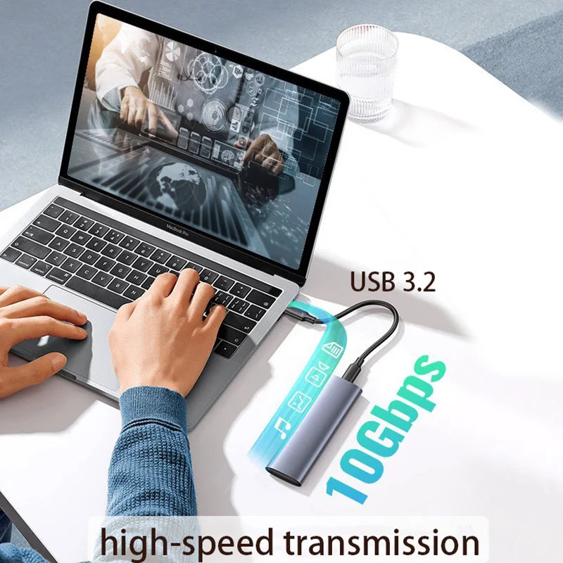 USB 3.2 Type C to A Cable 10Gbps 60W PD Fast Charging Data Transfer for Galaxy S23 S22 Note 20 Pixel iPad Pro SSD Android Auto