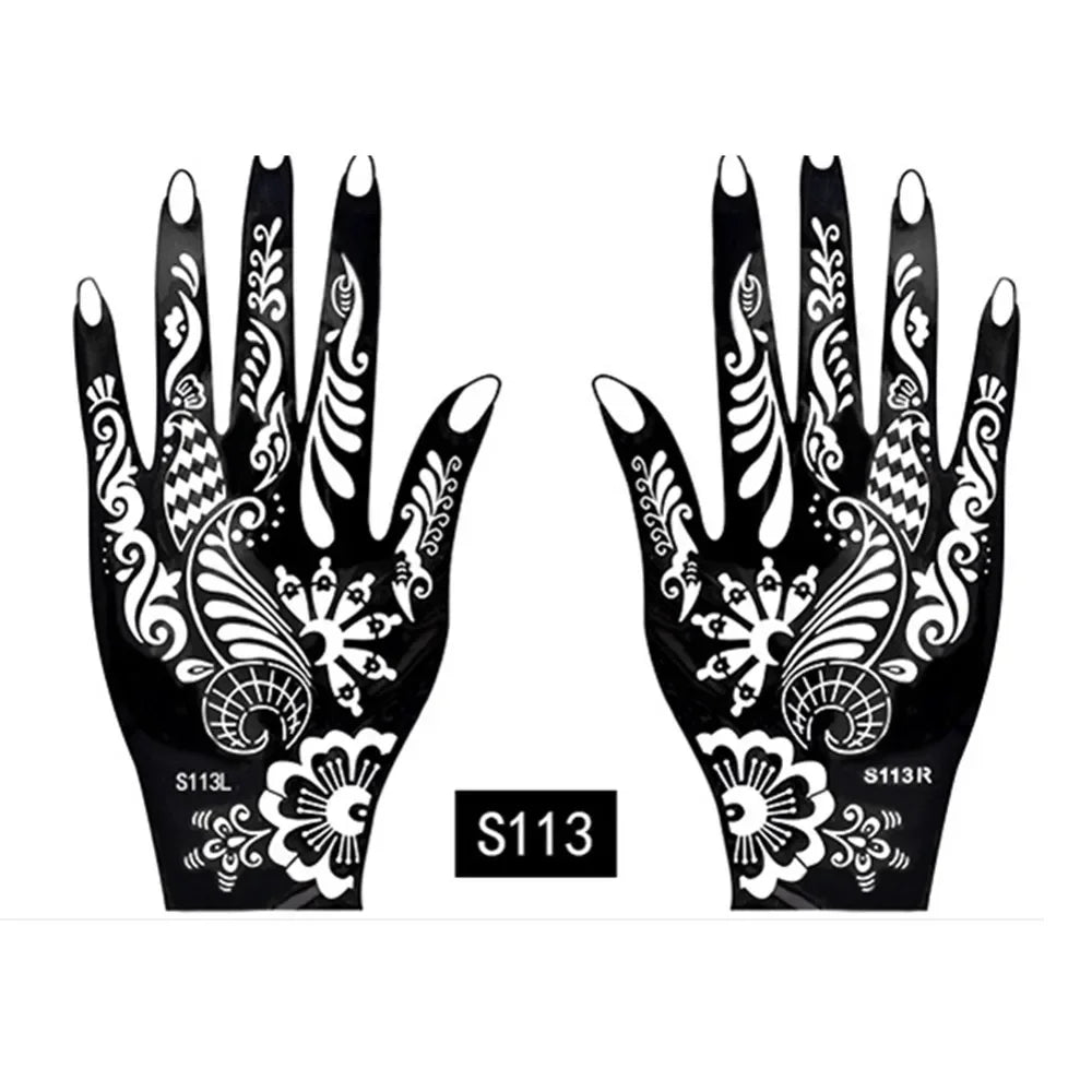 2025 New Professional Henna Stencil Temporary Hand Tattoo Body Art Sticker Template Wedding Tool Flower Tattoo Stencil