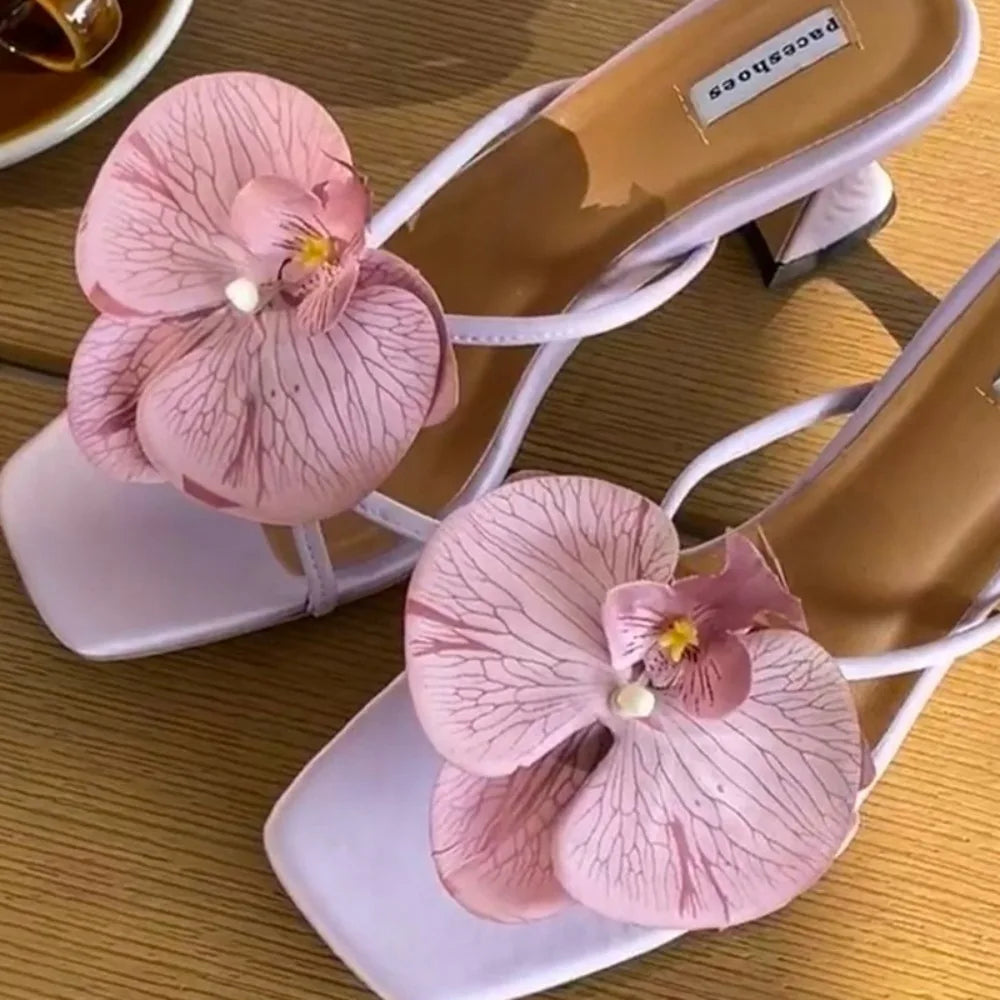 1 Pair Simulation Coloful Thai Fairy Butterfly Flower Shoe Buckles Personalized Design Phalaenopsis Shoe Flower Sandals