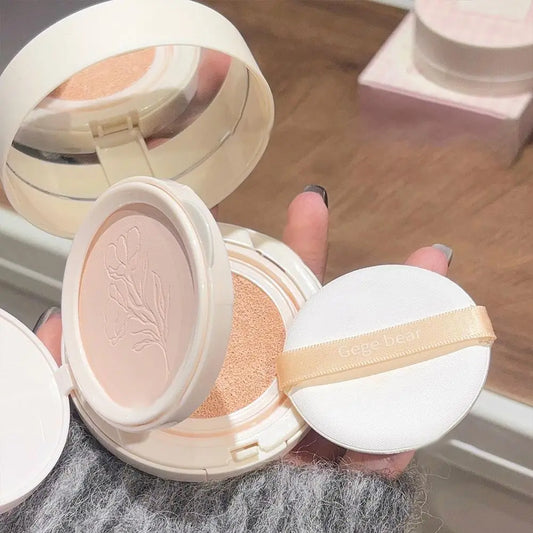 2-in1 Pressed Powder Cushion Foundation Palette Face Up Cream All-in-one Cosmetics Make Matte Coverage Base Full Oil Contro L9V7