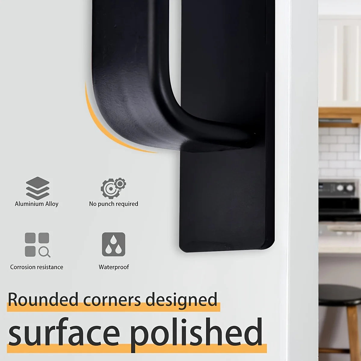 Self-Stick Adhesive Cabinet Handles Stainless Steel No-Drilling Easy Installation for Cabinet Door Window Drawer  Refrigerator