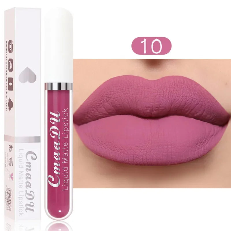 6 Colors/Set Fashion Matte Lip Gloss Sets Natural Moisturize Waterproof Lasting Velvet Sexy Red Liquid Lipstick Beauty Cosmetic