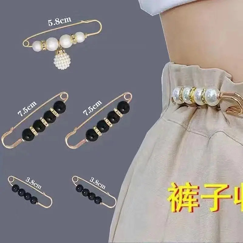 2/20pcs Clothing Brooch Pearl Waist Adjustment for Women Pearl Lapel Pin Sweater Dress Brooch Pins Badge Buckle DIY Accessories