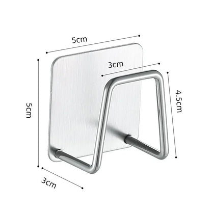 1/10pcs Kitchen Stainless Steel Sink Sponges Holder Self Adhesive Drain Drying Rack Shelf Household Wall Hooks Storage Organizer