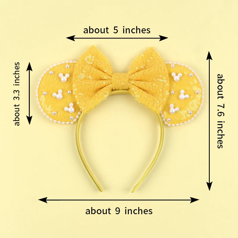 New Trendy Mouse Ears Headband Mickey 3.3"Velvet For Girls Soft Bow Hairband Halloween Festival Party Trip DIY Hair Accessories