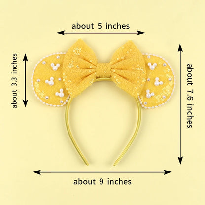 New Trendy Mouse Ears Headband Mickey 3.3"Velvet For Girls Soft Bow Hairband Halloween Festival Party Trip DIY Hair Accessories