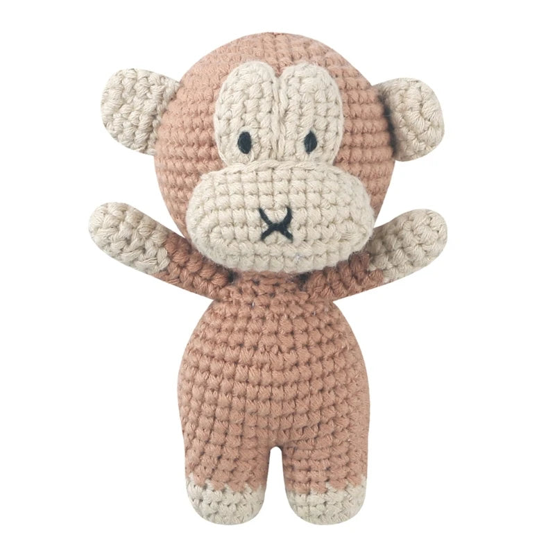 Cotton Crochet Baby Stuffed Rabbit Toy kawaii Handmade Bunny Plush Toys Newborn Handhold Sleeping Doll Kid Early Educational Toy