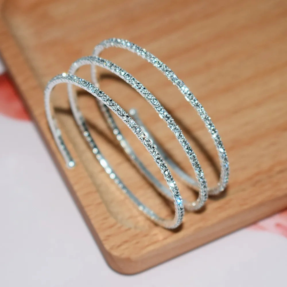 Rave Rhinestone Multilayer Arm Chain Arm Adornment Jewelry Spiral Bracelet Bright Coiled Snake Bracelets Women
