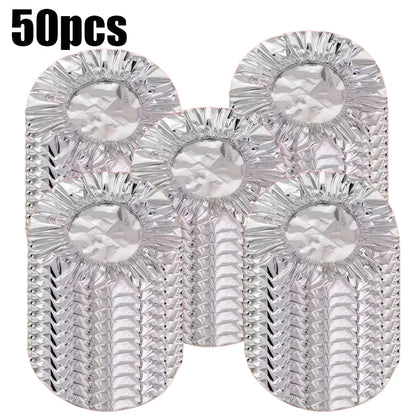10-50pcs Aluminum Foil Insulation Covers Keep Food Warm Fresh Repeatable Kitchen Food Covers Bowls Plates Adjustable Cling Wrap