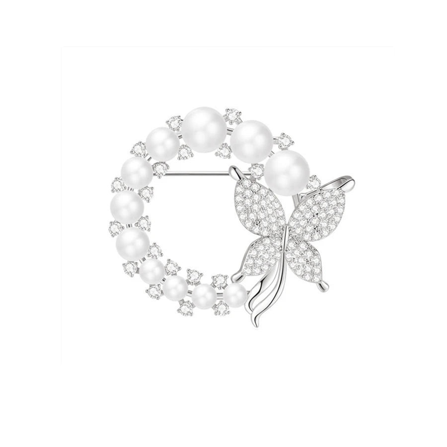 Luxury Rhinestones Flowers Imitation Pearl Brooches for Women Suit Coat Brooch Pins Corsage Elegant Jewelry Gift Accessories