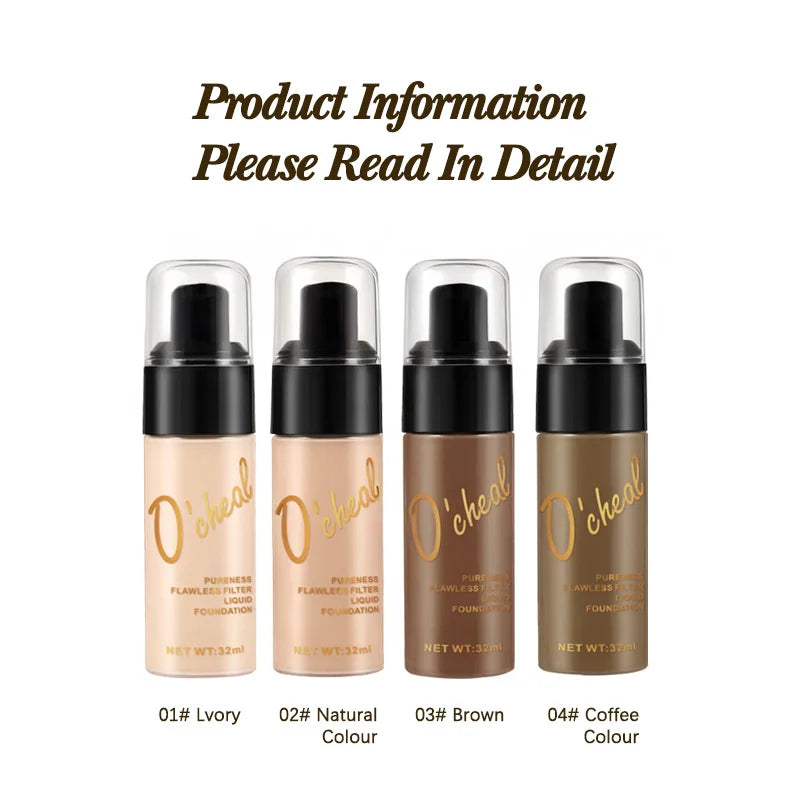 Waterproof foundation make-up concealer, long-lasting moisturizing, can build coverage and create a natural look