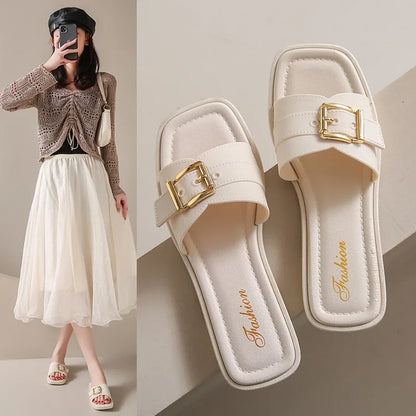 Hot Sale Of The Season New Comfortable Casual Beach Slippers Fashionable Outdoor Wear Slip-On Flat Bottom Cool Sandals PVC Mater