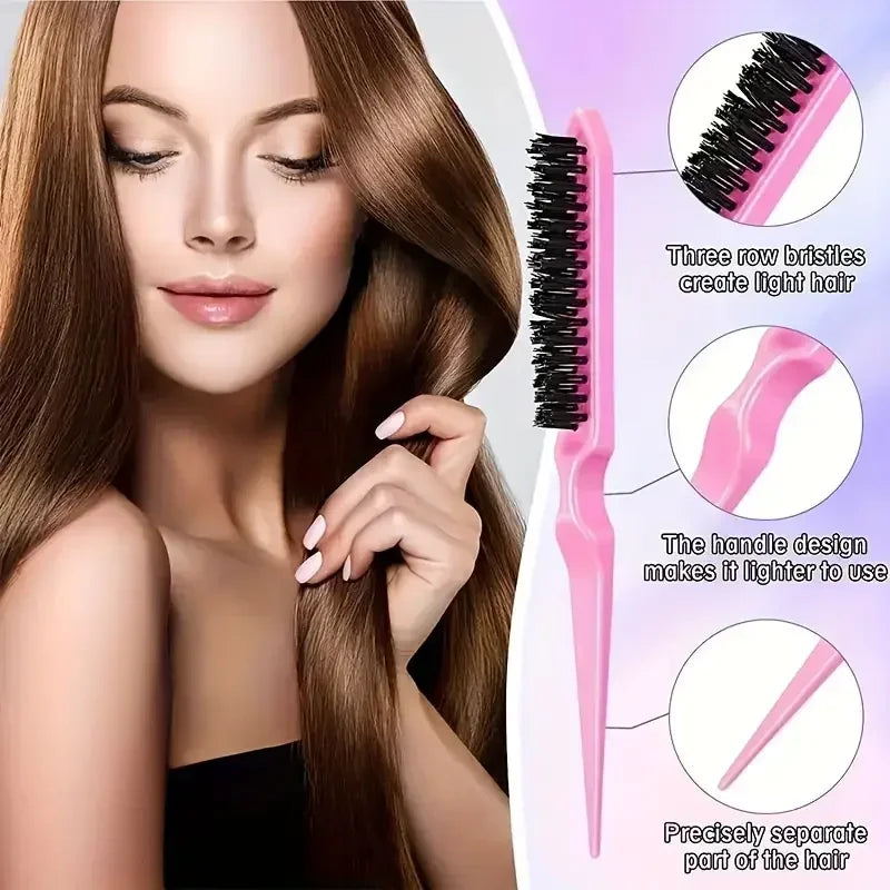 Hair dressing tool set spray bottle, mouse tail comb, hair brush, side control comb, 4 pieces/set for combing soft hair
