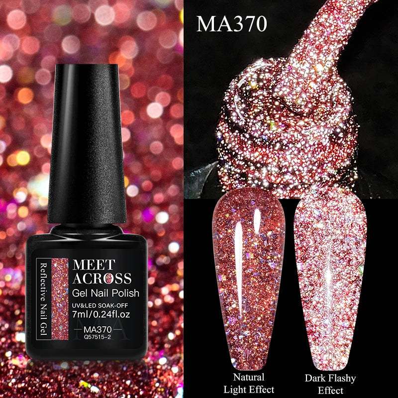 7ml Red Series Cat Magnetic Gel Nail Polish Sparkle Glitter Semi Permanent Nail Art UV Gel Varnish Manicure For Valentines Nails