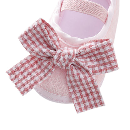 Newborn Toddler Baby Girls Flat Shoes, Soft Sole Bowknot Elastic Band Non-slip Indoor Outdoor Toddler Shoes