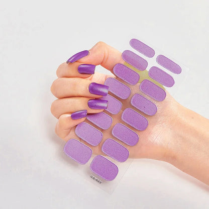 16Tips Nude Semi-Cured Gel Nail Wraps Sticker Long-Lasting UV LED Lamp French Nail Decal Full Cover Waterproof Semi-Cured Sticke